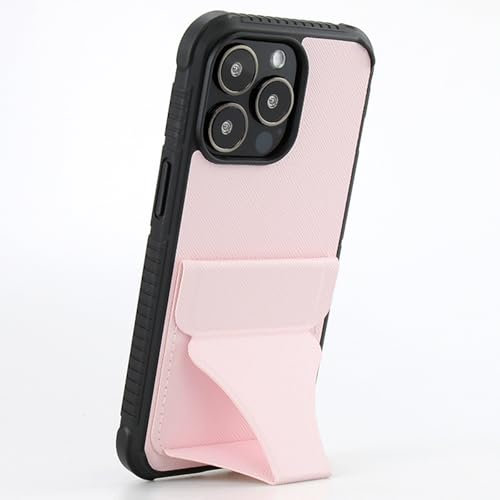 MFAOSHI Cover per iPhone 15 PRO Max/15 Pro/15 Plus/15, Pelle Slot per Schede Staffa di Visualizzazione Copertura del Telefono Sottile Anti-Impronte Cover,Rosa,15Plus