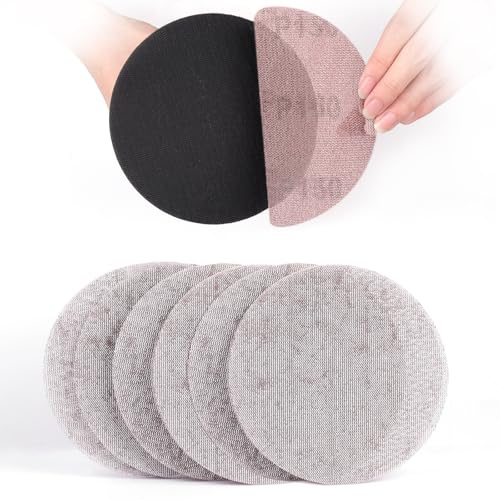 Sruhrak 150mm Mesh Sanding Pads 50 Pcs Net Sandpaper 150 Grit Sanding Discs | Hook and Loop Sanding Net for Sander Efficient Dust Removal Random Orbital Sander Polishing and Sanding