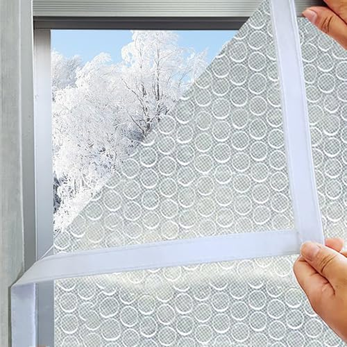 Selbstklebend Thermofolie Fenster Isolierfolie 4mm Dicker Transparente | Wärmedämmung Thermo Cover Fenster Winter Kälteschutz Fensterdichtung Transparente Isolierfolie