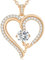 CDE Kette Damen Herz Rosegold Halskette für frauen Anhänger Buchstabenkette A-Z Personalisiert Kette Geschenk mit Anhänger Schmuck Geburtstag Weihnachten Valentinstag Muttertag (K)