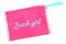 Lovely Beach Pochette Beach Girl Cotone Canva Tinta Unita con Sacchetta Impermeabile per Cellulare e Portafoglio, Polsiera 28x22 cm (Fucsia)