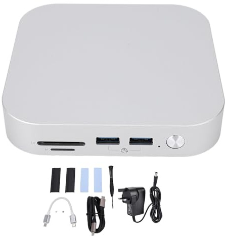 7 in 1 Mini M4 Dock and Stand DP Hub for Formac Mini M4 Dock and M4 Pro 2024, Alloy Stand and Hub with 10Gbps USB Ax3 M.2SSDx2 Storage Memory Card 40Gbps Bandwidth PCIe 4.0M.2 (UK)