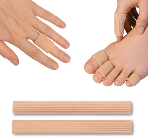 MEDOSAN Schlauchbandage für Zehen und Finger, 2-teilig, Hautfarben, Flexibel und Atmungsaktiv (25mm)