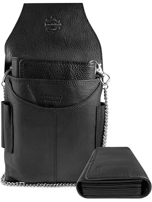 LEONARDO VERRELLI Kellnergeldbörse Leder mit Holster | Bedienungsgeldbeutel Gastronomie mit Gürtelschlaufe | Geldbörse für Bedienungen Herren Damen