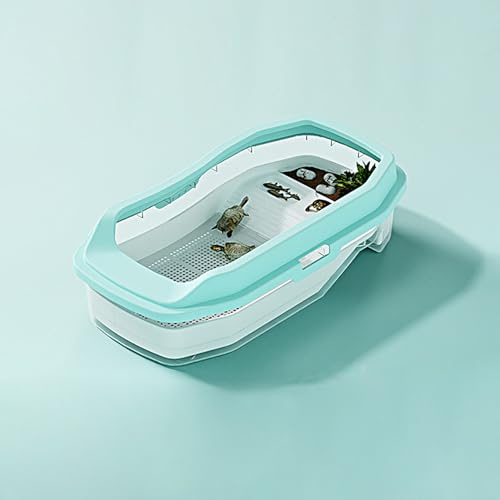 KAKOOTI Acuario para Tortugas 14'' x 8'' x 4.5'', Mini Acuario Acuático para Tortugas Juveniles, Diseño Versátil para Cangrejos, Peces y Tortugas Juveniles (Ancho del Caparazón: 0.8-2 Pulgadas)