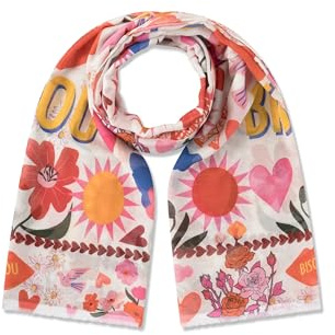 CODELLO Women Printed Scarf Cotton Bisou Pattern - 100X180CM
