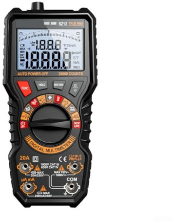 Digitales intelligentes Doppelrohr-Multimeter mit großem Kondensator-Test, NCV-Spannungserkennung, Datenspeicherung und Taschenlampe für zuverlässige Messungen in verschiedenen Umgebungen (SZ12)