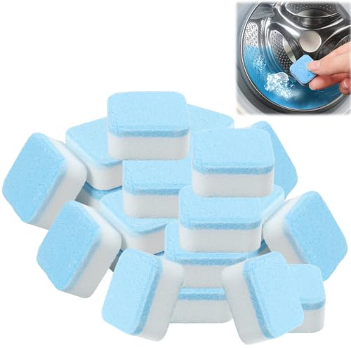 60 pastillas limpiadoras de lavadora, limpiador profundo y descalcificador para carga frontal y superior, elimina olores y residuos de manera efectiva, limpia la ropa