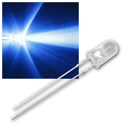 world-trading-net - 100 LEDs 5mm wasserklar blau Typ WTN-5-8000b, Leuchtdiode, bedrahtet, Diode Leuchtend, als Bauteil