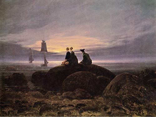 1art1 Caspar David Friedrich Poster Mondaufgang Am Meer, 1822 Kunstdruck Bild 80x60 cm