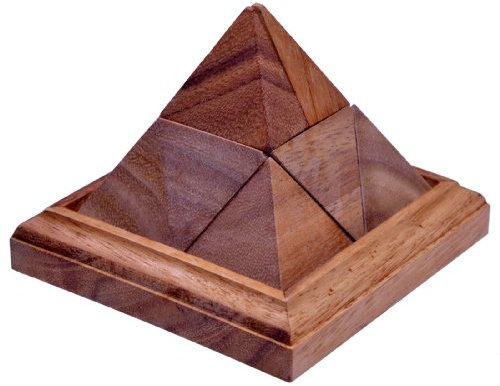 LOGOPLAY Spitze Pyramide - 3D Puzzle - Denkspiel - Knobelspiel - Geduldspiel - Logikspiel aus Holz