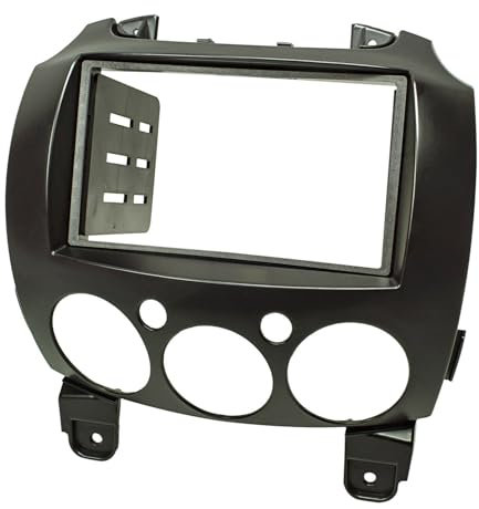 tomzz Audio 2433-009 Doppel DIN Radioblende kompatibel mit Mazda 2 Typ DE ab 2007-2014 schwarz