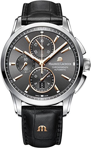 Maurice Lacroix Pontos Chronograph Automatik Uhr, ML 112, Tag, 43mm, Leder