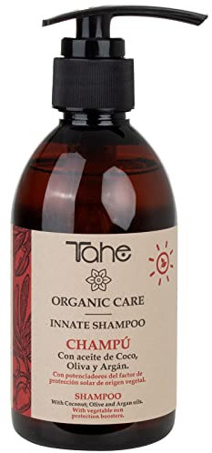 Tahe Champú Innate Organic Care Solar Cabello más Brillante y Ligero con Aceite de Coco, Oliva y Argán, 300 ml