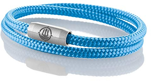 Maritimes Seemannsgarn Segeltau Armband Föhr blau 4mm, Matrose (stahlfarben), L - Gelenkumfang von 16,5 cm bis 18 cm