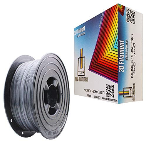 OWL-Filament 3D-Drucker PET-G 1,75mm 1kg Spule Rolle (Grau Transparent)