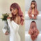 Honygebia Perücke Rosa mit Pony - Ombre Pink Perücken für Damen, Lange Gerade Gewelltes, Frauen Natürliche Realistisches Synthetische Hitzeresistente Haar für Karneval/Kostüme/Mottoparty