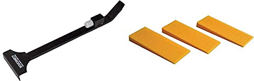 Roughneck ROU64450 Heavy Duty Pull Bar and ROU36040 Laminate & Wood Flooring Spacers - Pack of 48 78mm x 30mm x 2-8mm
