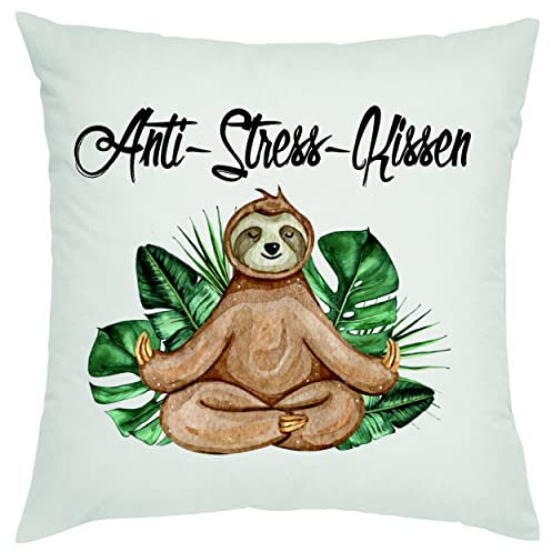 Crealuxe Anti-Stress-Kissen Zierkissen, Sofakissen, bedrucktes Kissen, Baumwollkissen