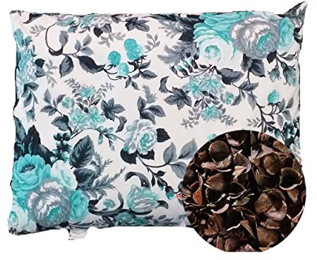 Gesunder Schlaf Buchweizenkissen Kissen mit Buchweizenschale Rosen R4, 40 x 60 cm mit Reißverschluss, Unterstützung der Halswirbelsäule, orthopädisches Naturkissen, mit Innen- und Außenkissenbezug