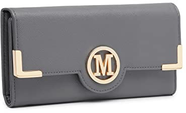 Miss Lulu Geldbörse Damen Lange Geldbeutel Frauen Portemonnaie Brieftasche Kartenfächer Reißverschluss Tasche Mehrere Karte Schlüssel PU Leder mit Metallschnalle Handyfach