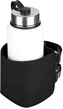 Xxerciz Cup Holder, Treadmill Water Bottle Holder with Two Strap Adjustable, Universal Drink Holder for Stroller, Bike, Wheelchair, Golf Cart, Walker, Scooter(Black)