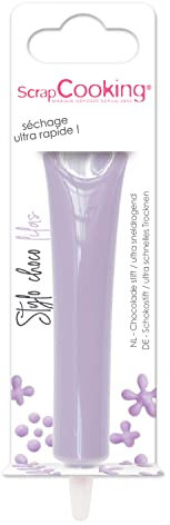 ScrapCooking - Schokoladenstift Flieder - Zuckerschrift Lilac 25g - Essbarer Dekorativer Zuckerstift - Schreiben und Zeichnen - Beschriftung von Fondant, Glasuren, Torten - Violett - 6813