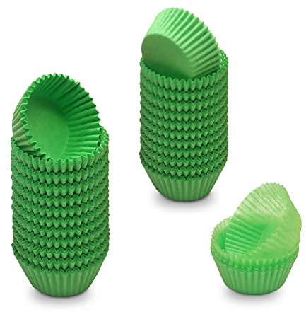 Mombake Mini-Cupcake-Förmchen, Premium, fettdicht, Muffin-Backförmchen, Grün, 500 Stück