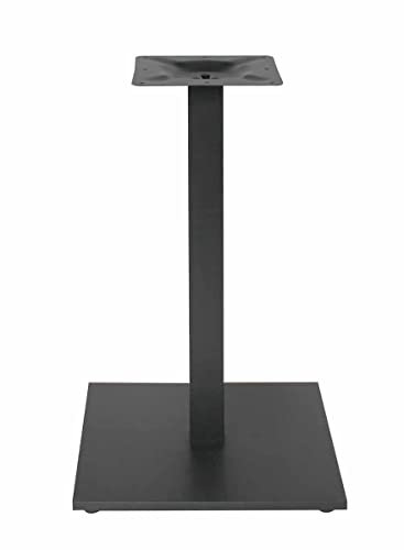 Stabil Tischgestell, Mittelfuß aus Stahl in Schwarz Matt | Quadratisch Fußplatte | Höhe: 72 cm | Untergestell Tischfuß für Bistro Gastro Cafe Tisch (1, Pulverbeschichtet Schwarz, Quadratisch)