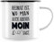 JUNIWORDS Emaille-Tasse, Heimat ist, wo Man auch abends Moin SAGT, Schwarzer Tassenrand (1007506)