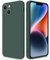 GiiYoon Case Compatible with iPhone 14, Slim Liquid Silicone Shockproof Phone Case with Soft Microfiber Lining- Green