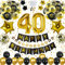 40 Geburtstag Männer Deko,Schwarzes Gold Luftballons 40. geburtstag Männer/Frauen mit Geburtstagsdeko 40 Happy Birthday Banner,40 Geburtstag Deko,Gold Konfetti luftballons für 40 Geburtstag Dekoration