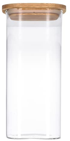 TALK-POINT Vorratsdosen aus Glas mit Bambusdeckel, Vorratsgläser, Glasbehälter | 550 ml - 2500 ml | luftdicht, Spülmaschinenfest, Mottensicher (1800 ml)