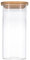 TALK-POINT Vorratsdosen aus Glas mit Bambusdeckel, Vorratsgläser, Glasbehälter | 550 ml - 2500 ml | luftdicht, Spülmaschinenfest, Mottensicher (1800 ml)