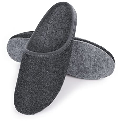 HEYO Filz Pantoletten Warme Leichte Pantoffeln Hausschuhe für Damen Herren Filzpantoffeln Größen 36-48