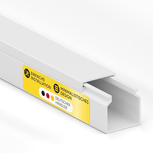Kabelkanal aus hochwertigem PVC weiß Kabelleiste 2m - 1 Stück - 16x16mm