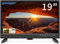 19-Zoll-LED-Fernseher, kleiner Fernseher mit digitalem T2-Tuner, Freeview-Empfang, HDMI-USB- und Cinch-VGA-Eingänge, 12 V Auto-Kabel/AC für Wohnmobil, Schlafzimmer (UK/EU)