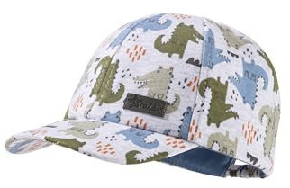 Sterntaler Basecap Krokodile - Jungen Baseball Cap aus Singlejersey mit Krokodil Druck - Sommer Cappy elastisch mit Gummi - sportive Baby und Kinder Schirmkappe, UV-Schutz 50+, silber, Größe 55