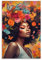 FireDeer Schwarze Wandkunst, abstrakte afroamerikanische Frau, Poster, Afro-Mädchen, Leinwand, Gemälde, moderne ästhetische Bilder für Wohnzimmer-Dekor (02-Blumen und Schmetterling, 40,6 x 61 cm,