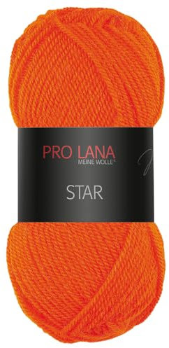 Frida's Wollhaus Pro Lana 50 g Star Stricken Häkeln Wolle Garn weich pflegeleicht 39 Farben (28 | Orange)