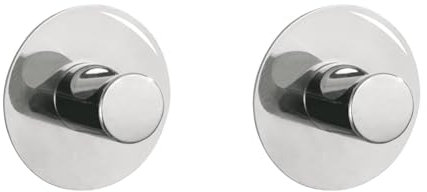 Wenko Wandhaken Savona - Handtuch-Haken, Kleiderhaken, selbstklebend, Edelstahl rostfrei, 5 x 2 x 5 cm, Glänzend (Packung mit 2)