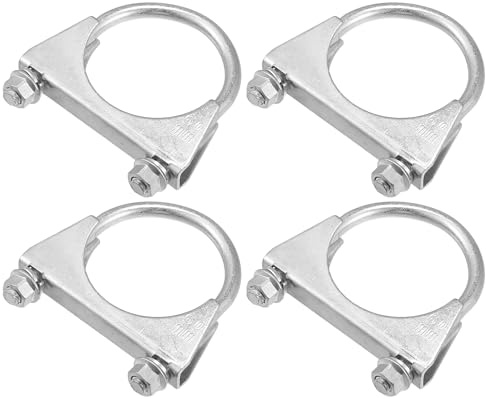 Hihaha Round U Bolt Muffler Exhaust Clamps for Car 2.35 ID 60mm 4 Pcs | Round U Bolt Clamp, Exhaust Pipe Clip, Mild Steel
