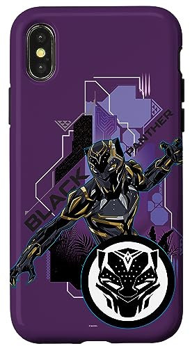 Marvel Black Panther Wakanda Tech-Anzug und Panther-Maske — Symbol Hülle für iPhone X/XS
