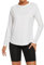 Gyabnw Sport Oberteile Damen Yoga Shirt Damen Rundhals Laufshirt Yoga Fitness Tshirt Weiß,L