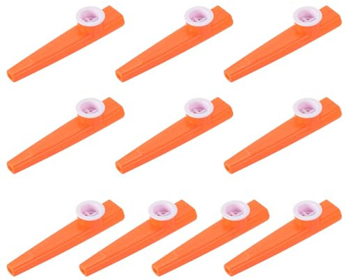 PATIKIL 5 Stück Kazoo Musikinstrument Kunststoff Orange mit Flötenmembran