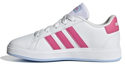 adidas Grand Court 2.0 Shoes Kids, Unisex-Kinder Sneaker, FTWR White/Pulse Magenta/Glow Blue F19,