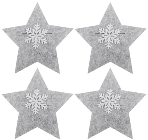 Bestecktasche mit Sternen, aus Filz, Besteckhalter, Gabel, Besteckbeutel, Tischdekoration, Weihnachtsbesteck Halter, Ornamente, einzigartige Party-Tischdekoration, 4 Stück