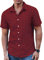COOFANDY Mens Shirts Short Sleeve Plaid Button Down Casual Checked Summer Work Shirt Flannel Red Blue XL