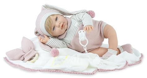 Marina & Pau, Gelenkpuppe Baby Pink Baby Puppe, 42 cm