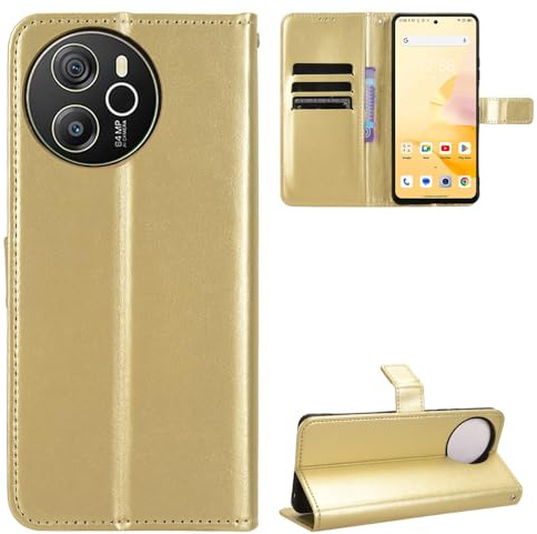 BellaCase Blackview Shark 8 Hülle [Brieftasche] [Klammerfunktion] [Kartenfächer] [Magnetic Flip Cover] Kompatibel mit Blackview Shark 8 Smartphone(Golden)